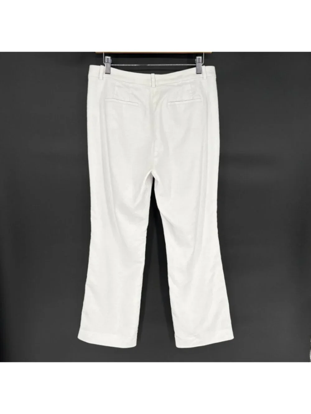 J.Crew Kaya Pants in Stretch Linen Blend Womens 6 White Cropped Kick Flare CI425